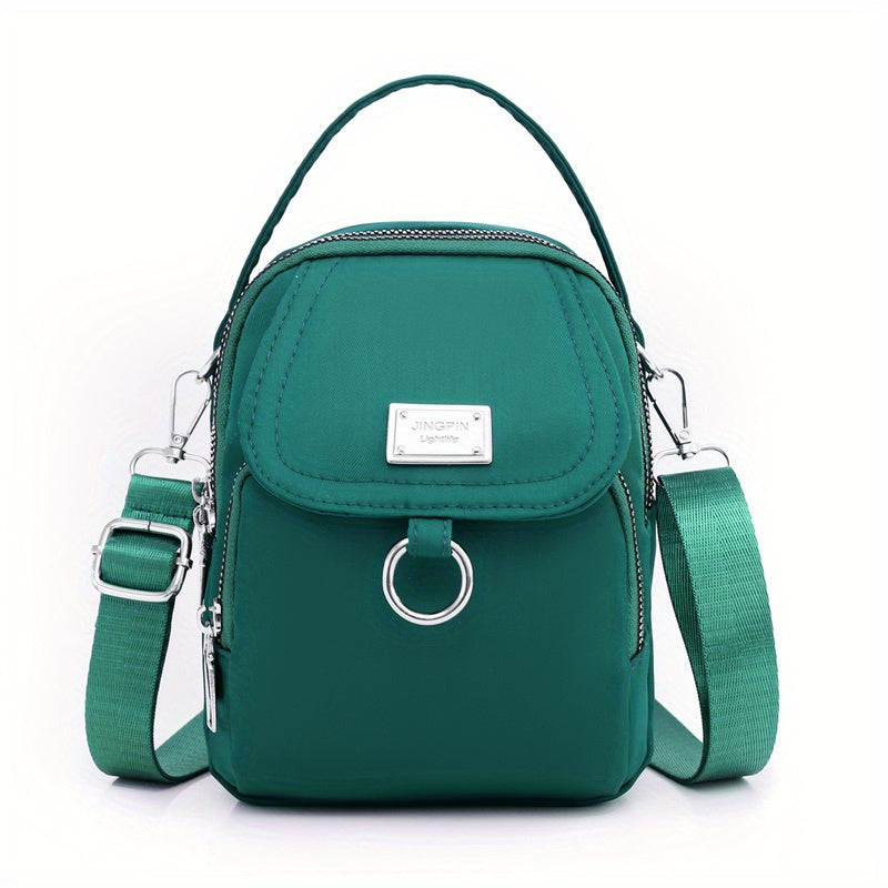 Solid Color Zipper Crossbody Bag, All-Mat H Coin Purse, Women's Shoulder Bag For Shopping