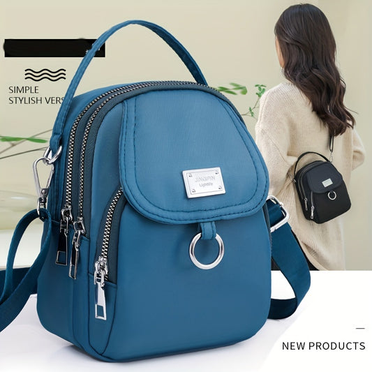 Mini Casual Design Crossbody Bag, Solid Color Satchel Bag, All-Match Zipper Shoulder Bag