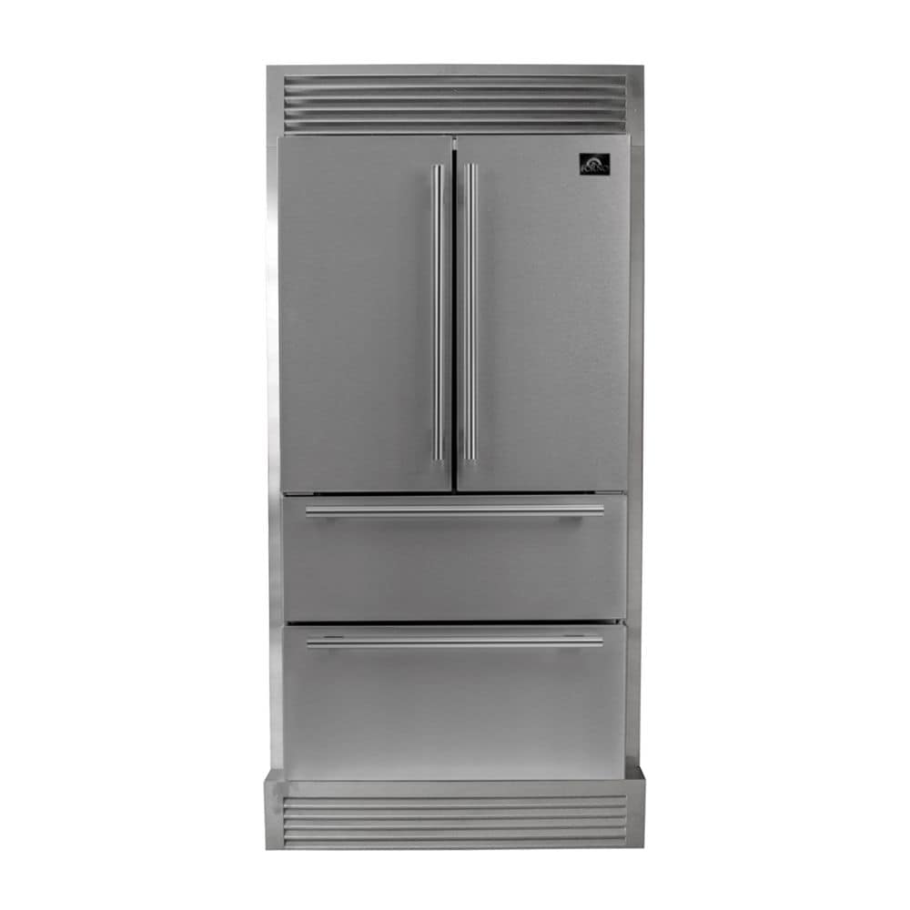 FORNO Standard-Depth Moena 19.26-cu ft 4 -Door Built-In French Door Refrigerator with Ice Maker with Ice Dispenser ( Stainless steel )