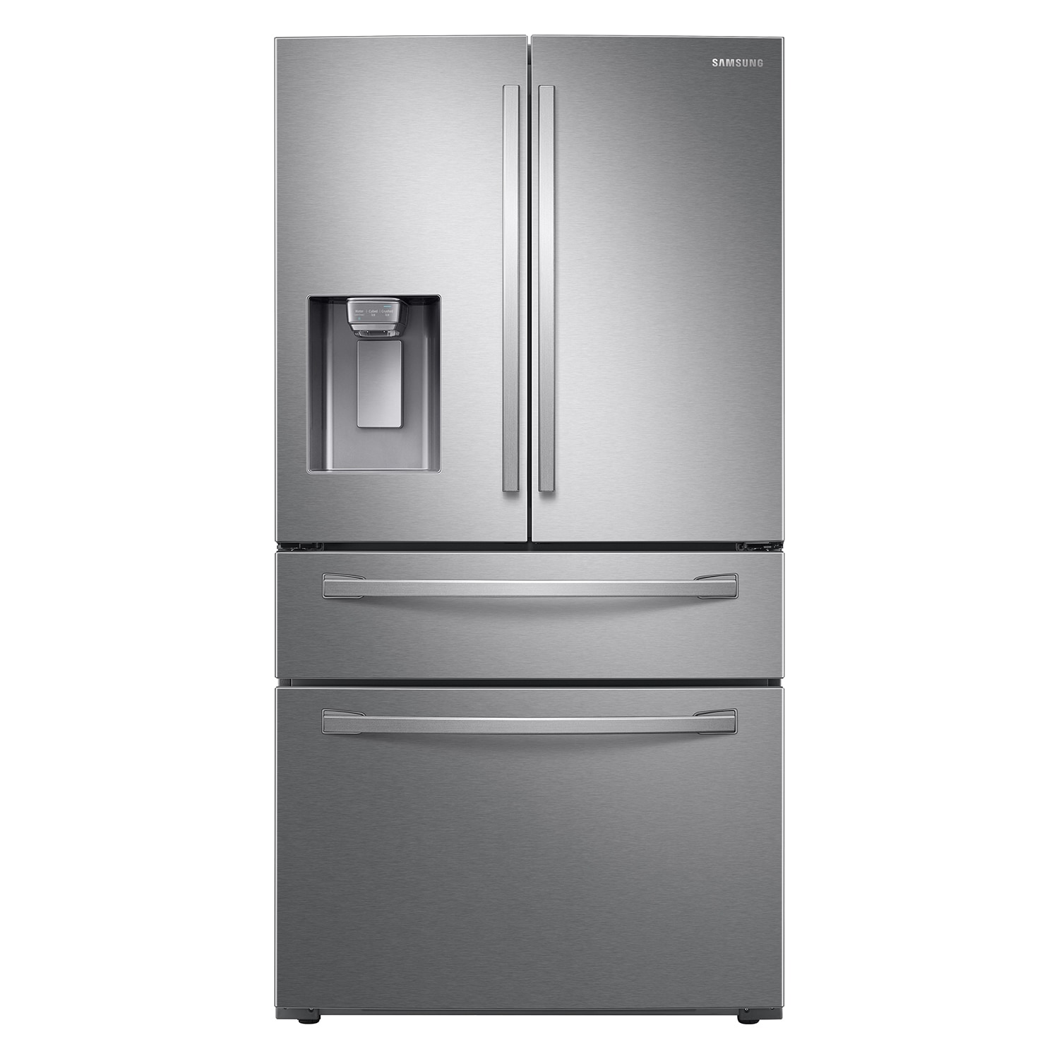 Samsung Standard-Depth with FlexZone Drawer 28-cu ft 4 -Door Smart Compatible French Door Refrigerator with Ice Maker with Water and Ice Dispenser ( Stainless Steel ) ENERGY STAR Certified