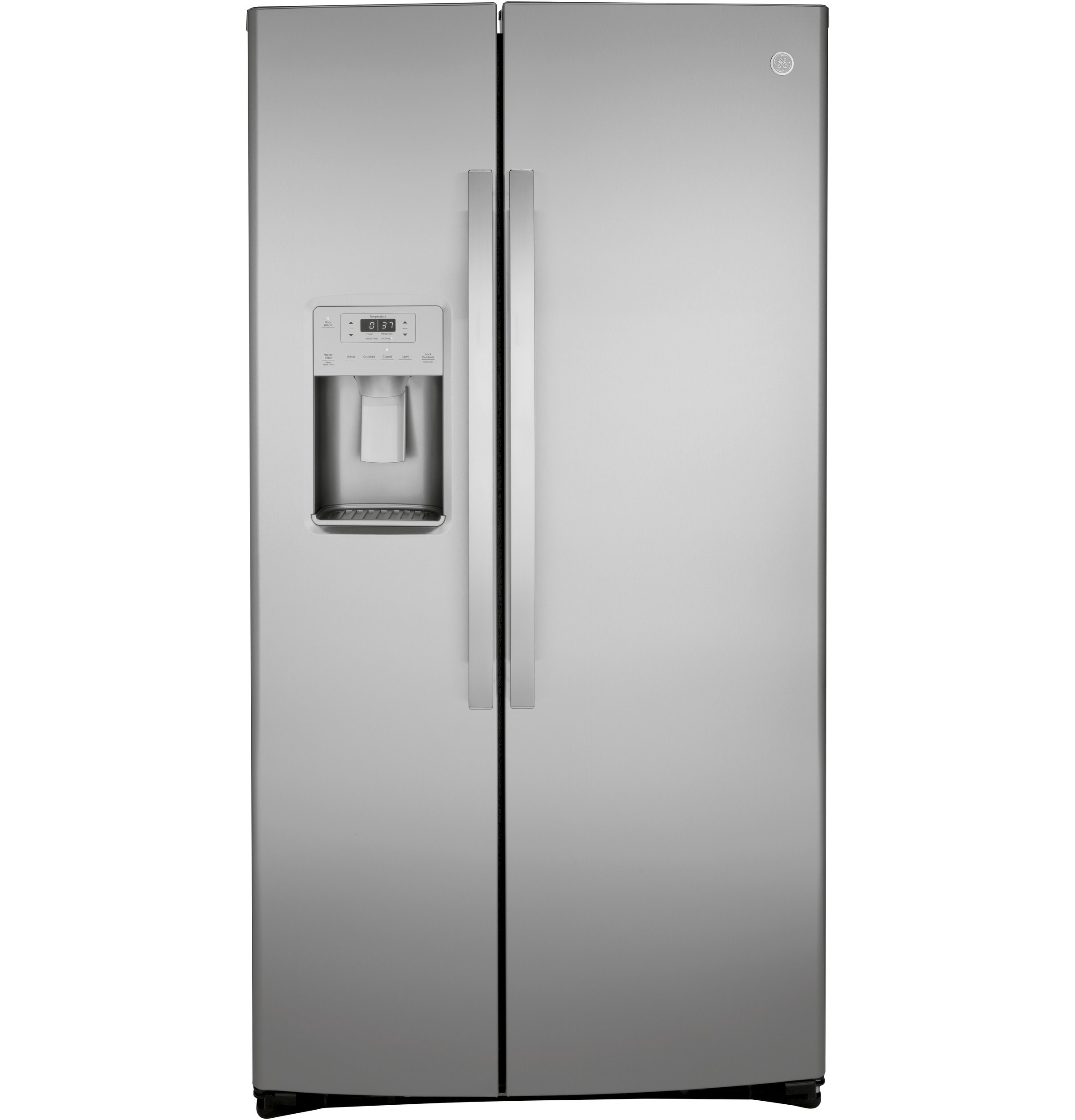 GE 21.8-cu ft Counter-Depth Side-by-Side Refrigerator with Ice Maker ,Water and Ice Dispenser ( Stainless Steel )