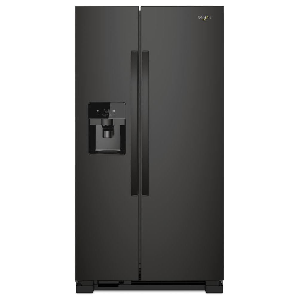 Whirlpool 24.6-cu ft Side-by-Side Refrigerator with Ice Maker ,Water and Ice Dispenser ( Black ) ENERGY STAR Certified