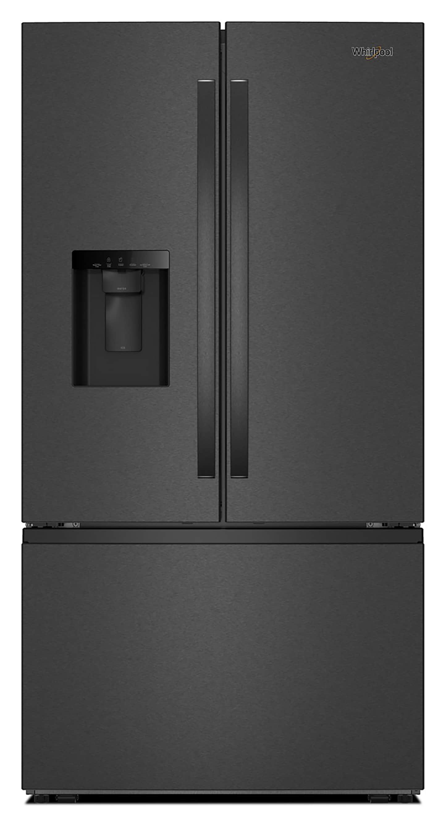 Whirlpool Standard-Depth 29.58-cu ft 3 -Door French Door Refrigerator with Dual Ice Maker with Water and Ice Dispenser ( Print Resist Black Stainless ) ENERGY STAR Certified