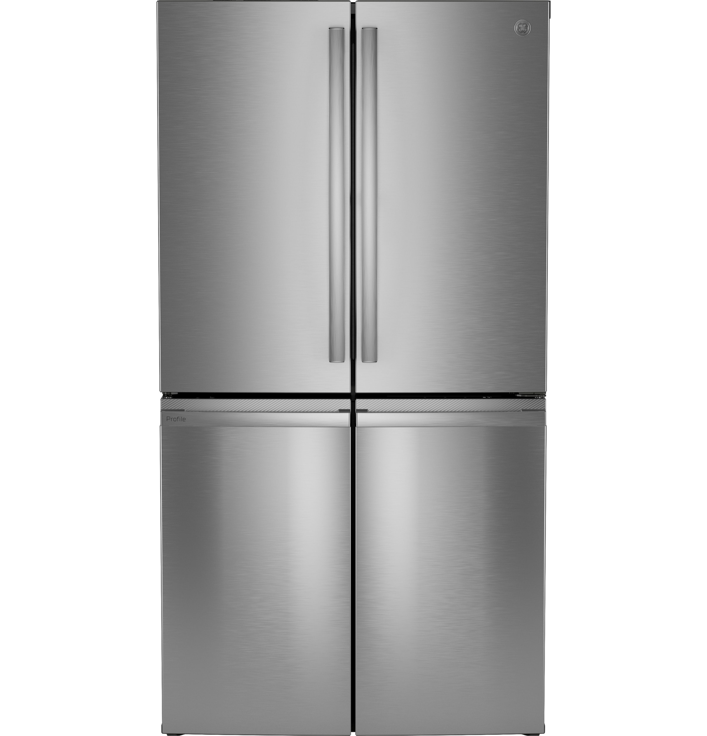 GE Profile Counter-Depth 22.9-cu ft 4 -Door Smart Compatible French Door Refrigerator with Ice Maker with Water Dispenser and Door within Door ( Stainless Steel ) ENERGY STAR Certified