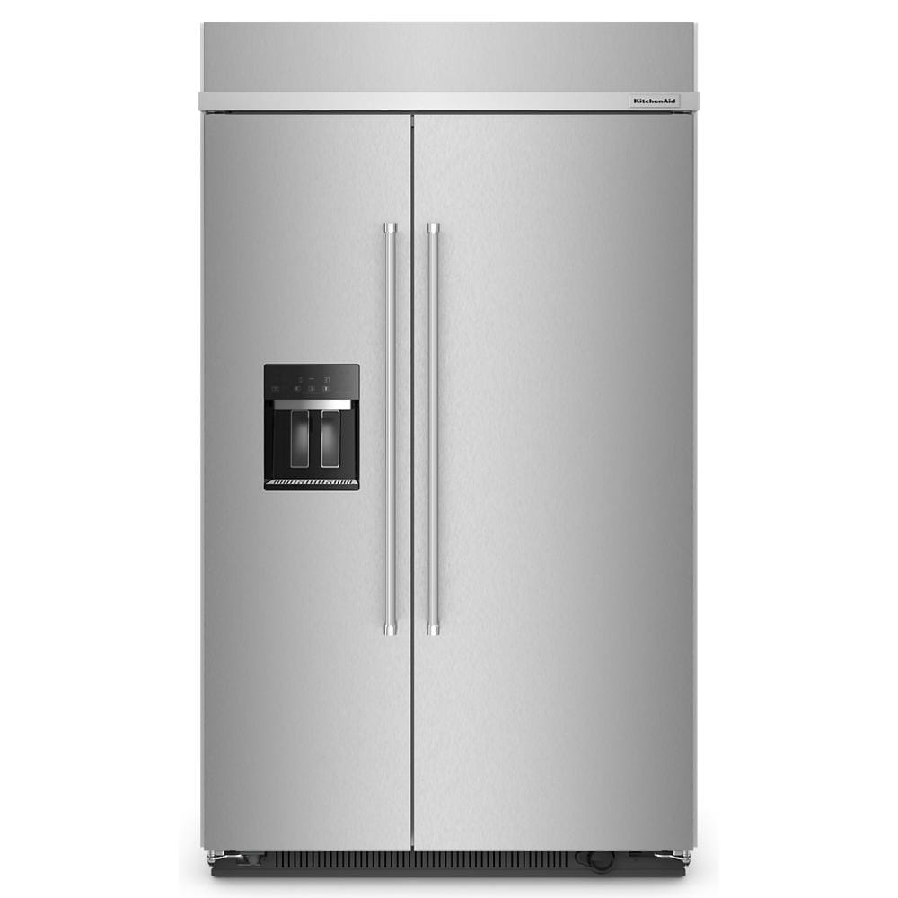 KitchenAid 29.4-cu ft Counter-Depth Side-by-Side Refrigerator Built-In with Ice Maker ,Water and Ice Dispenser ( Stainless Steel ) ENERGY STAR Certified