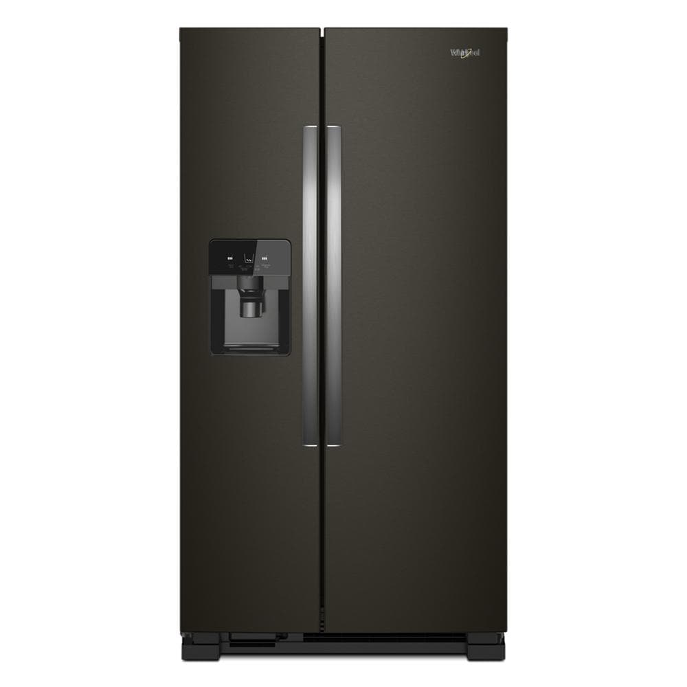 Whirlpool 24.5-cu ft Side-by-Side Refrigerator with Ice Maker ,Water and Ice Dispenser ( Fingerprint Resistant Black Stainless )