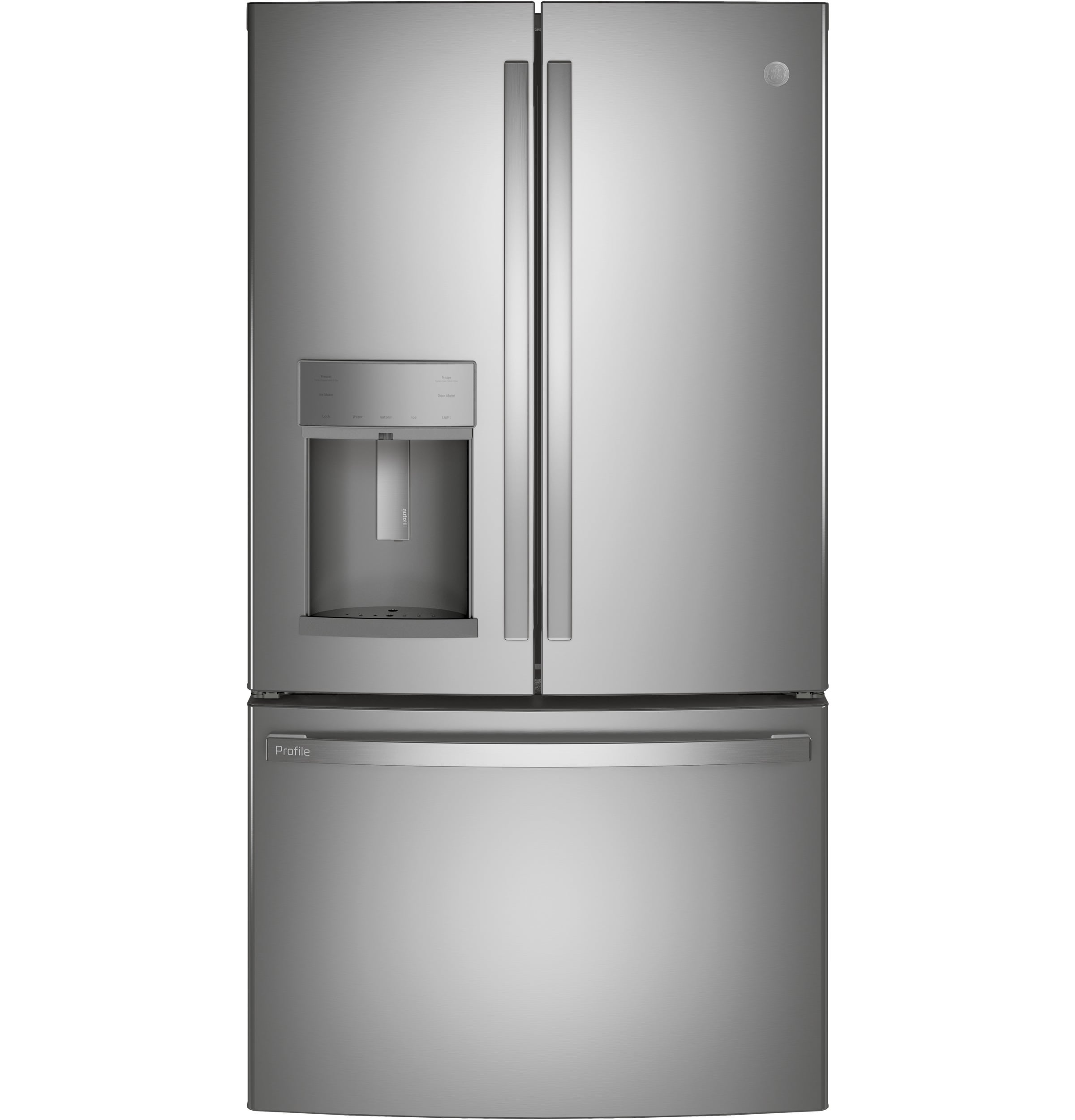 GE Profile Counter-Depth 22.2-cu ft 3 -Door French Door Refrigerator with Ice Maker with Water and Ice Dispenser ( Stainless Steel ) ENERGY STAR Certified