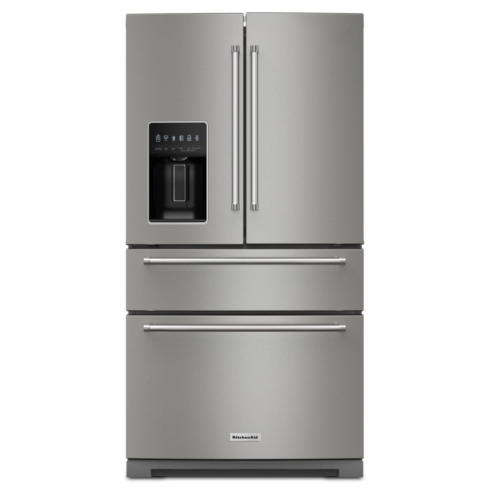 KitchenAid Standard-Depth 26.2-cu ft 4 -Door French Door Refrigerator with Ice Maker with Water and Ice Dispenser ( PrintShield Stainless )