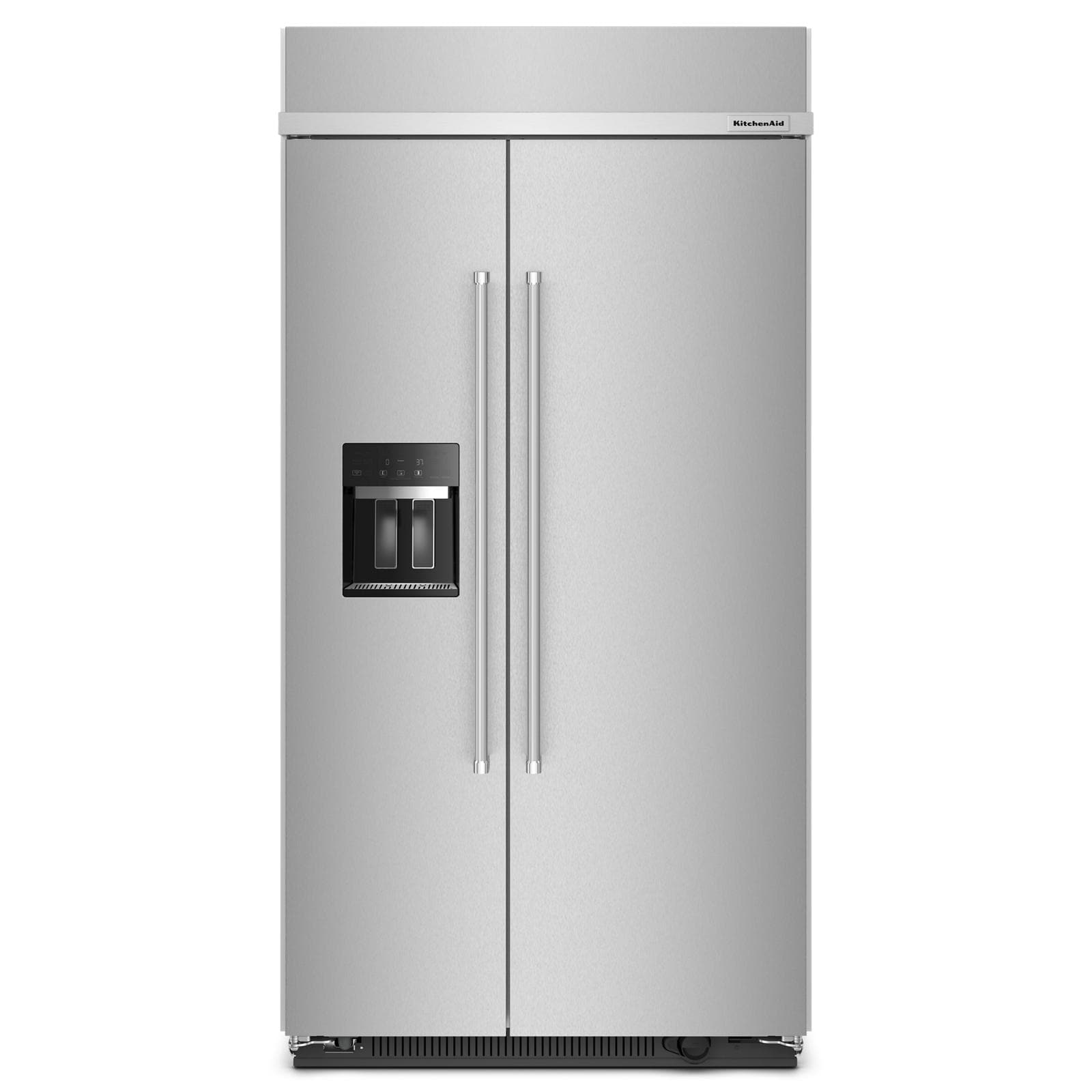 KitchenAid 25.1-cu ft Counter-Depth Side-by-Side Refrigerator Built-In with Ice Maker ,Water and Ice Dispenser ( Stainless Steel with PrintShield Finish ) ENERGY STAR Certified