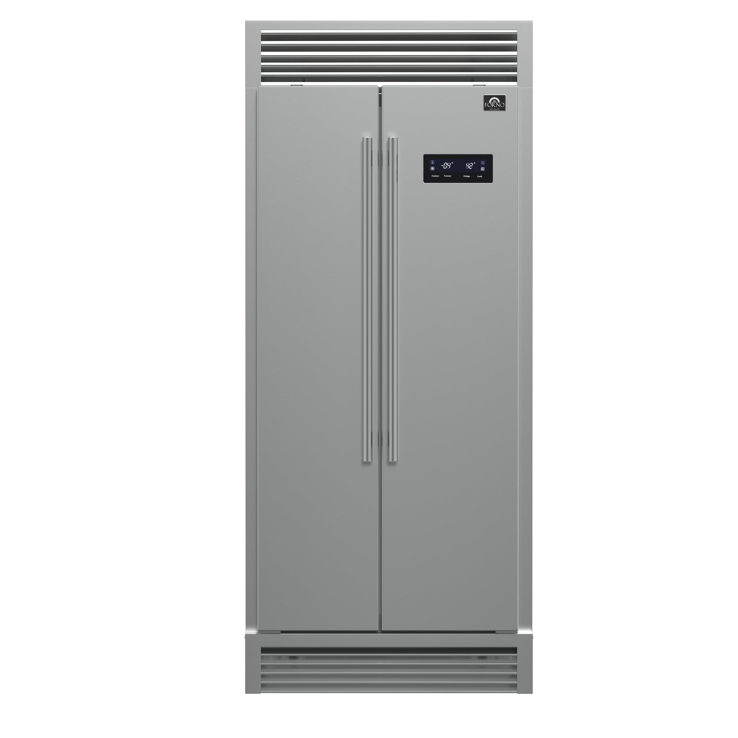 FORNO Salerno 15.6-cu ft Counter-Depth Side-by-Side Refrigerator ( Stainless steel )
