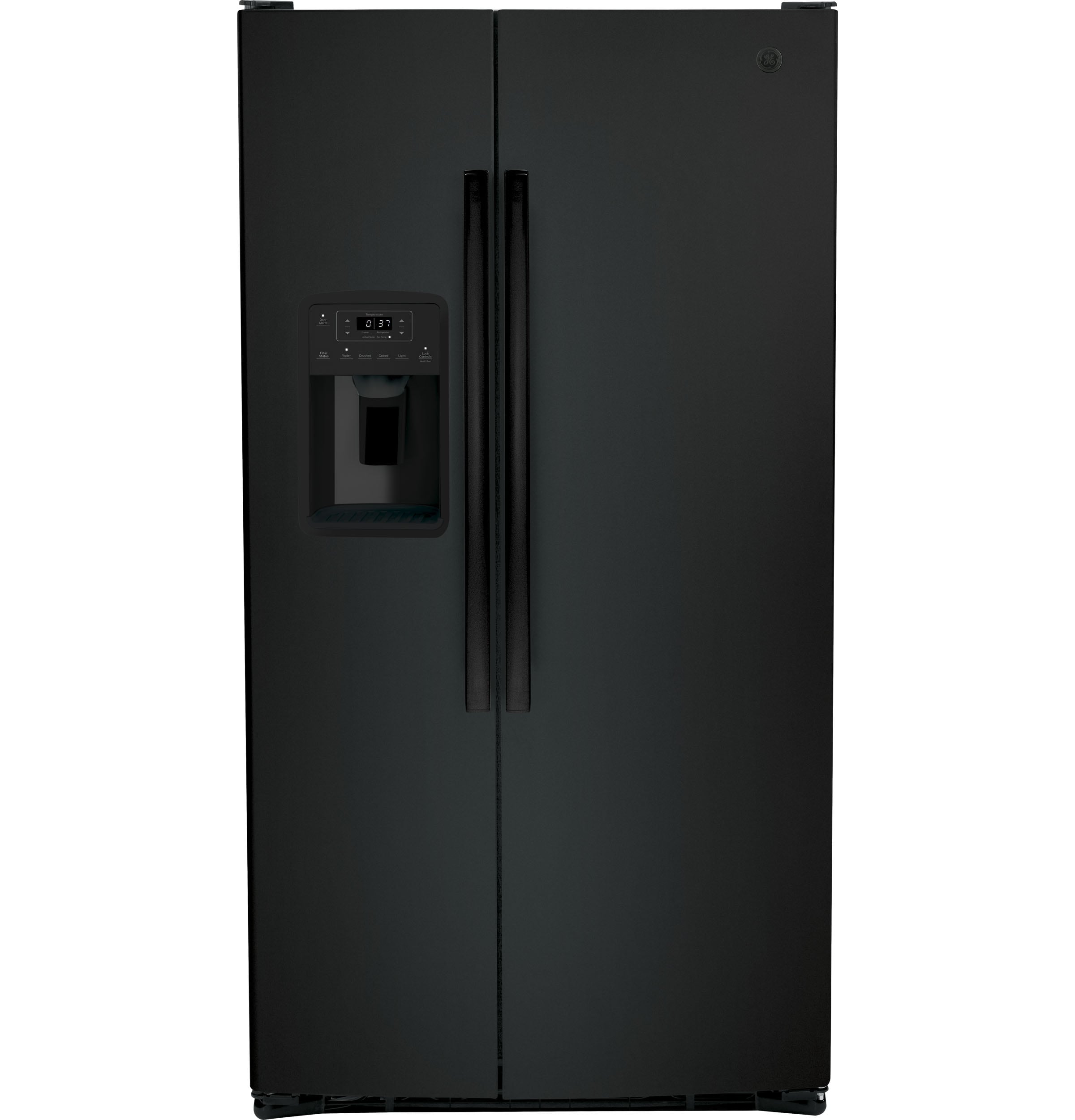 GE 25.3-cu ft Side-by-Side Refrigerator with Ice Maker ,Water and Ice Dispenser ( Black ) ENERGY STAR Certified