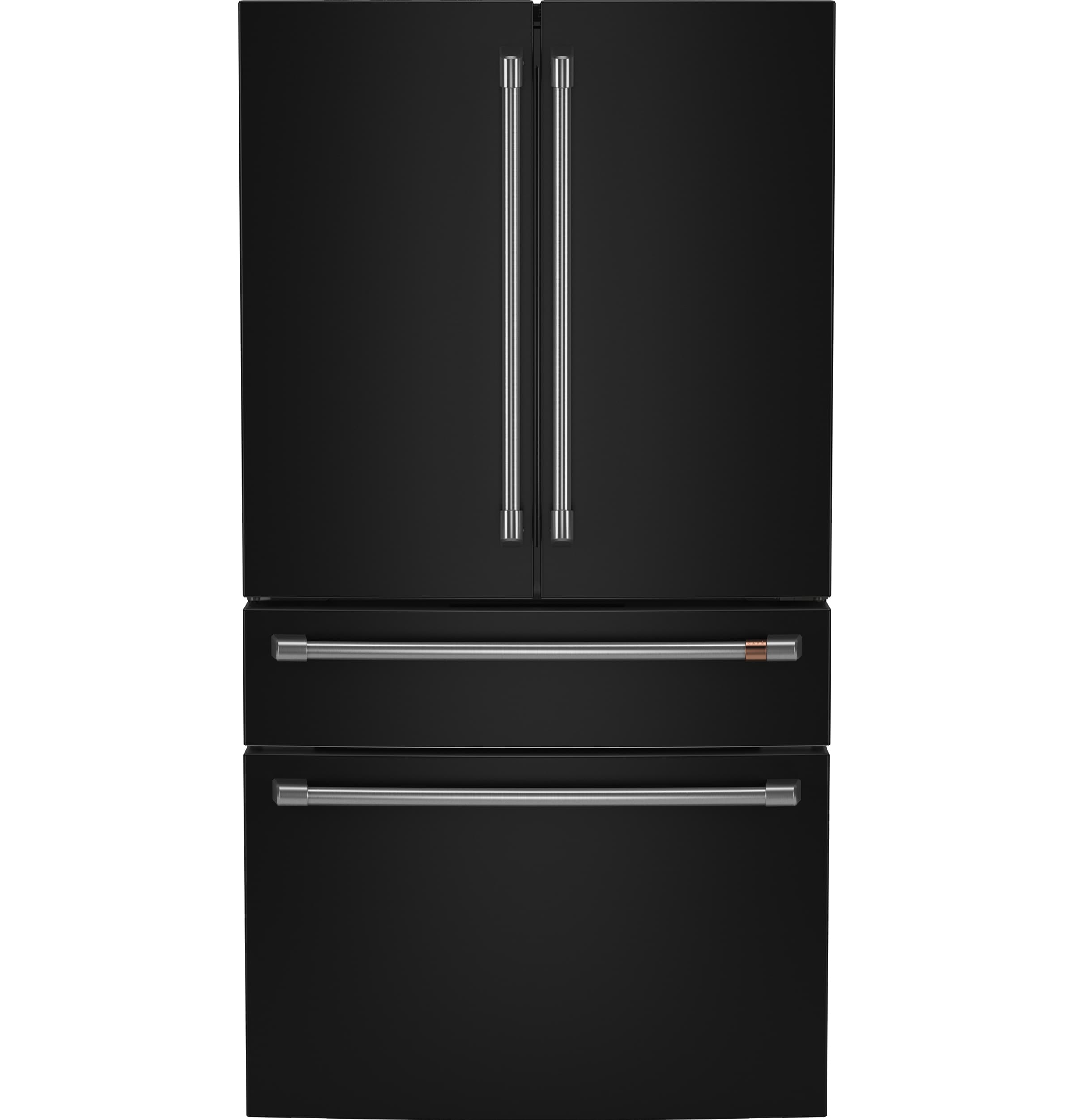 Cafe Standard-Depth 28.7-cu ft 4 -Door Smart Compatible French Door Refrigerator with Ice Maker with Water Dispenser ( Matte Black ) ENERGY STAR Certified
