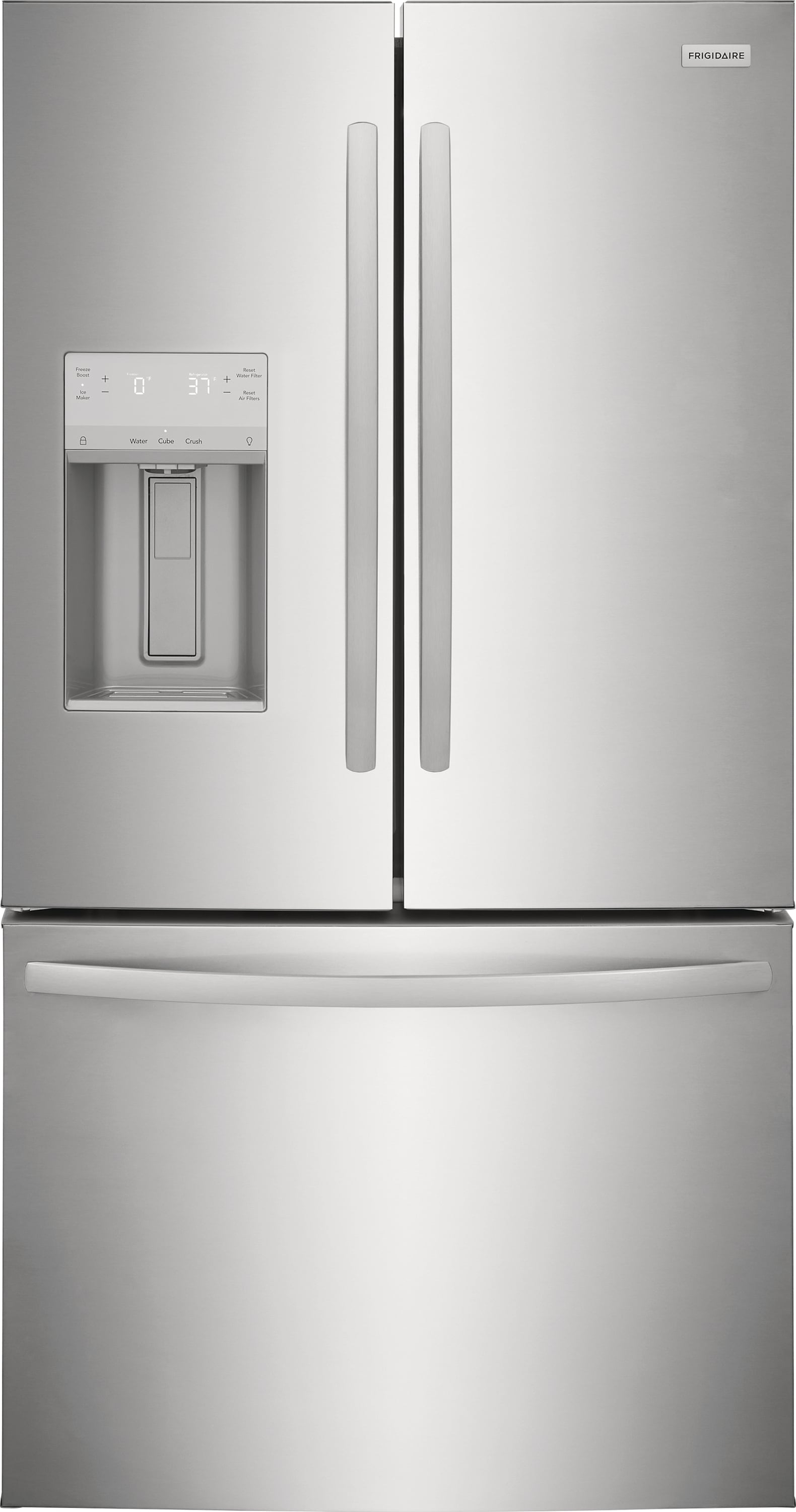 Frigidaire Standard-Depth 27.8-cu ft 3 -Door French Door Refrigerator with Ice Maker with Water and Ice Dispenser ( Stainless Steel ) ENERGY STAR Certified