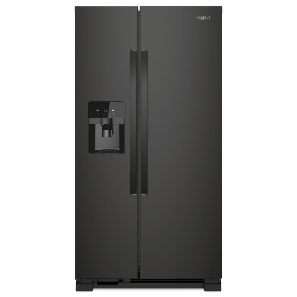Whirlpool In-Door Can Caddy 21.4-cu ft Side-by-Side Refrigerator with Ice Maker ,Water and Ice Dispenser ( Black )