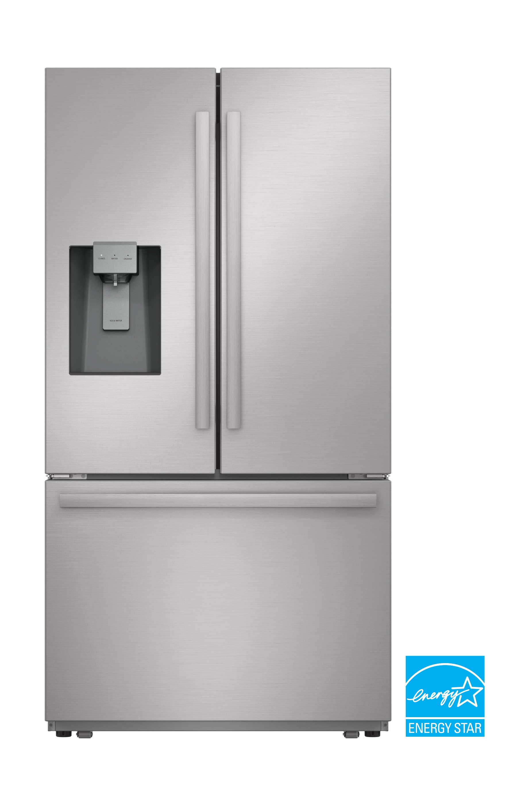 Sharp Standard-Depth 28.9-cu ft 3 -Door French Door Refrigerator with Ice Maker with Water and Ice Dispenser ( Stainless Steel ) ENERGY STAR Certified